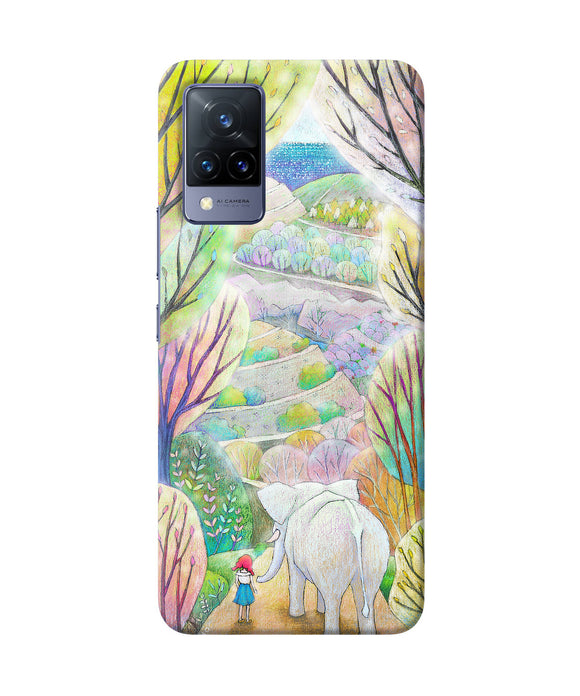 Natual elephant girl Vivo V21 Back Cover