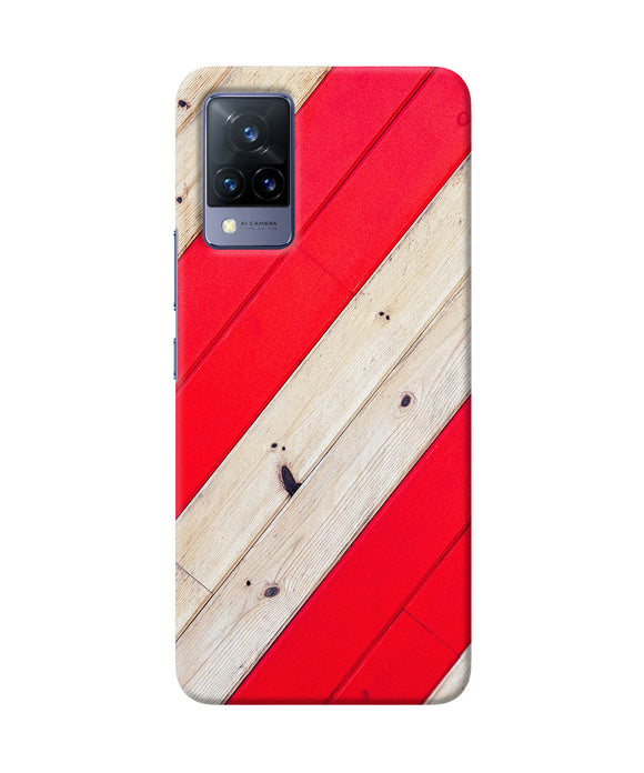 Abstract red brown wooden Vivo V21 Back Cover