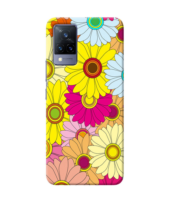 Abstract colorful flowers Vivo V21 Back Cover