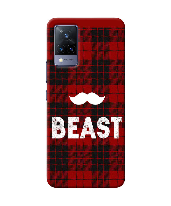 Beast red square Vivo V21 Back Cover