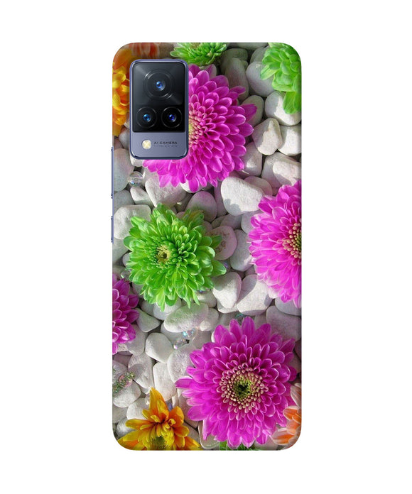 Natural flower stones Vivo V21 Back Cover