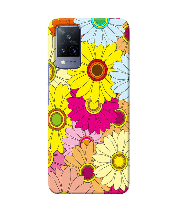 Abstract colorful flowers Vivo V21 Back Cover