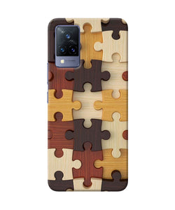 Wooden puzzle Vivo V21 Back Cover