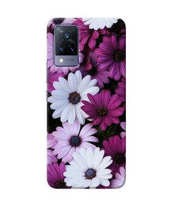 White violet flowers Vivo V21 Back Cover