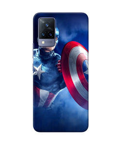 Captain america on sky Vivo V21 Back Cover