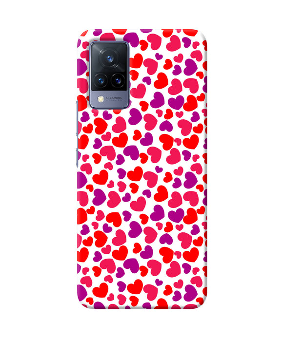 Red heart canvas print Vivo V21 Back Cover