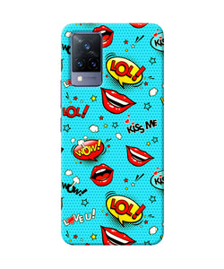 Lol lips print Vivo V21 Back Cover