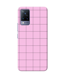 Pink square print Vivo V21 Back Cover