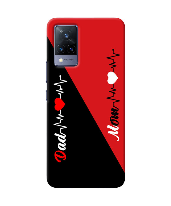 Mom dad heart line Vivo V21 Back Cover