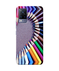 Color pencil half heart Vivo V21 Back Cover