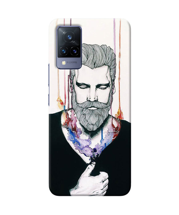 Beard man character Vivo V21 Back Cover