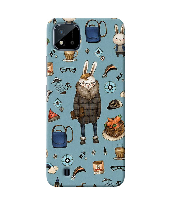 Canvas rabbit print Realme C20 Back Cover