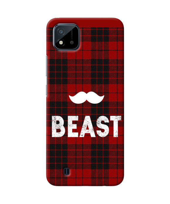 Beast red square Realme C20 Back Cover