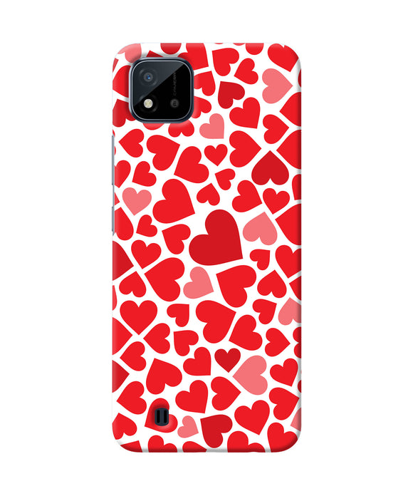 Red heart canvas print Realme C20 Back Cover