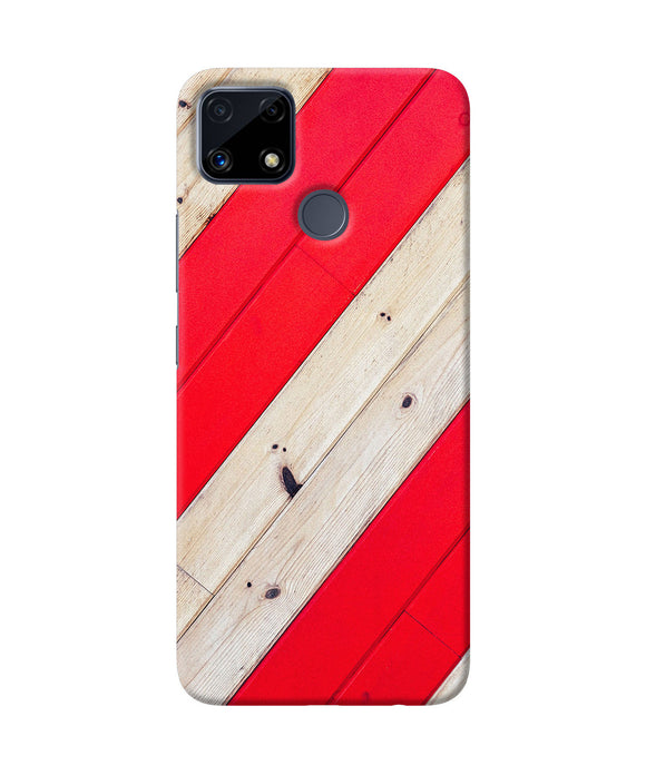 Abstract red brown wooden Realme C25 Back Cover
