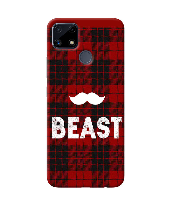 Beast red square Realme C25 Back Cover