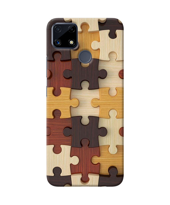 Wooden puzzle Realme C25 Back Cover
