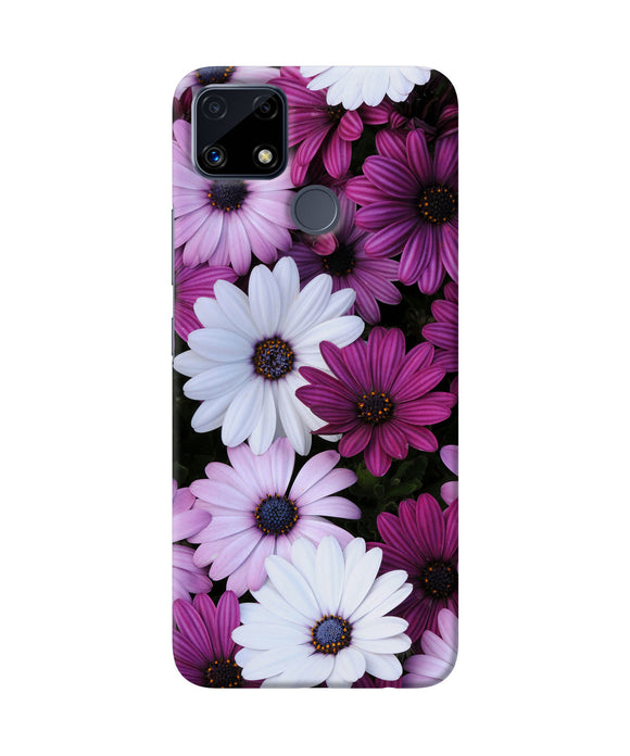White violet flowers Realme C25 Back Cover