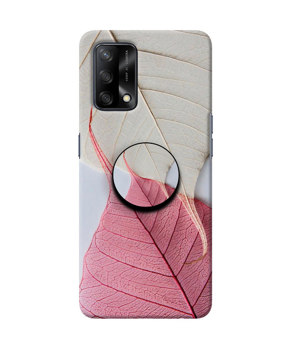 White Pink Leaf Oppo F19 Pop Case