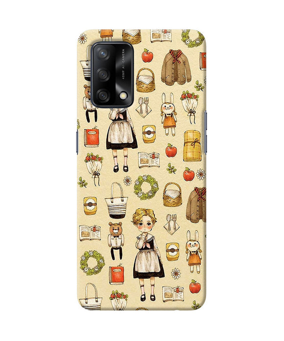 Canvas girl print Oppo F19 Back Cover