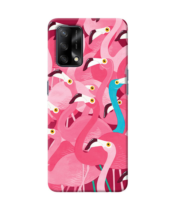 Abstract sheer bird pink print Oppo F19 Back Cover