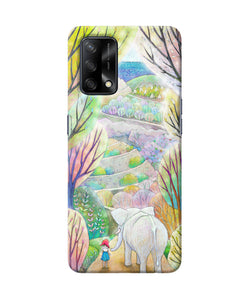 Natual elephant girl Oppo F19 Back Cover