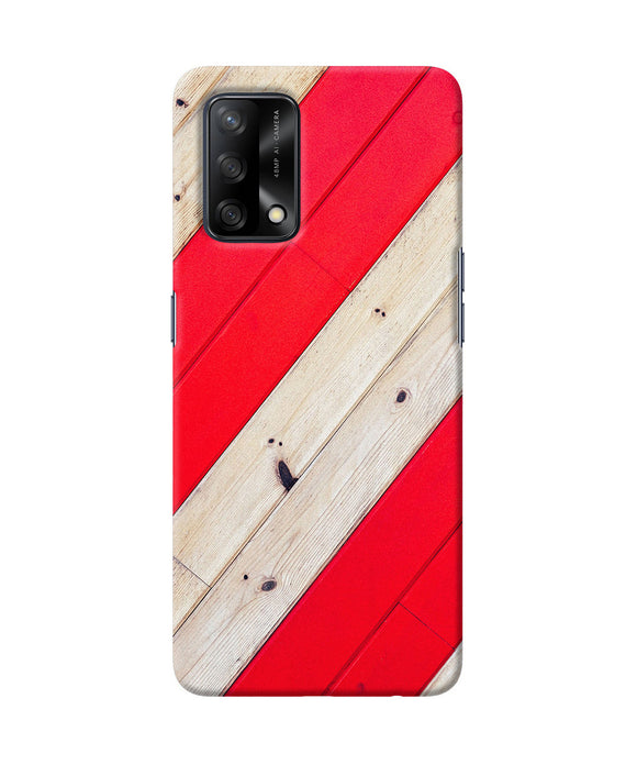 Abstract red brown wooden Oppo F19 Back Cover