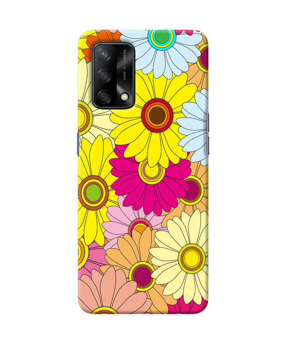 Abstract colorful flowers Oppo F19 Back Cover