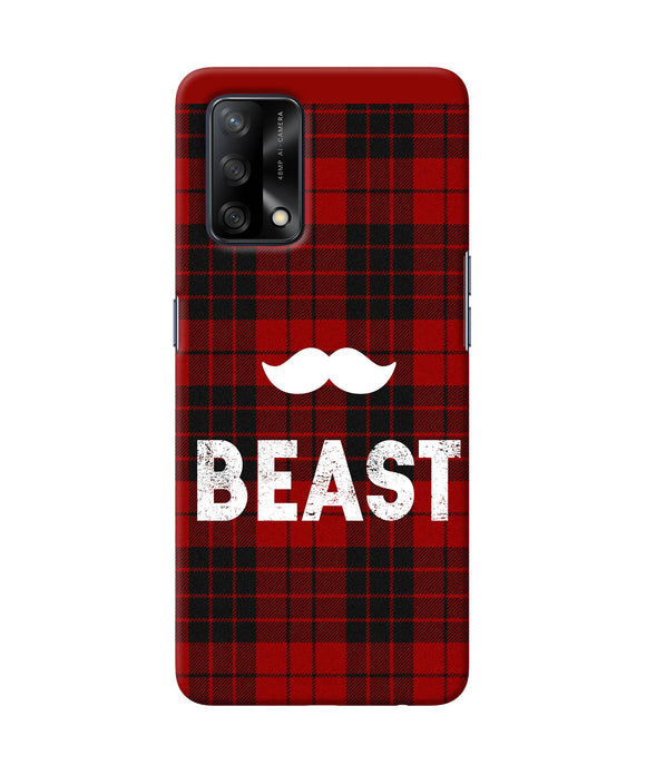 Beast red square Oppo F19 Back Cover