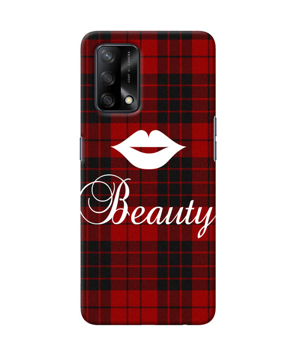 Beauty red square Oppo F19 Back Cover