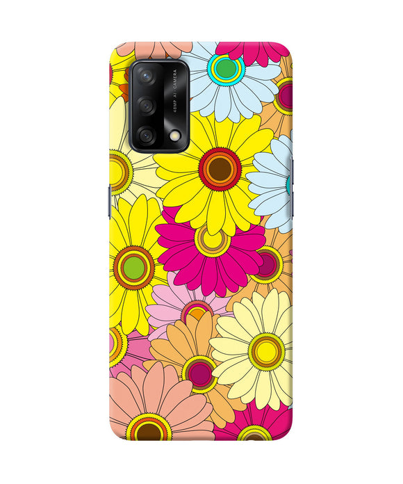 Abstract colorful flowers Oppo F19 Back Cover