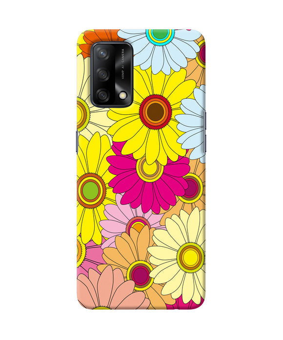 Abstract colorful flowers Oppo F19 Back Cover