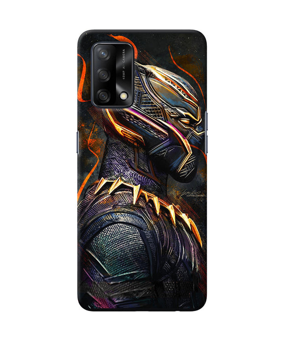 Black panther side face Oppo F19 Back Cover