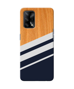 Black and white wooden Oppo F19 Back Cover