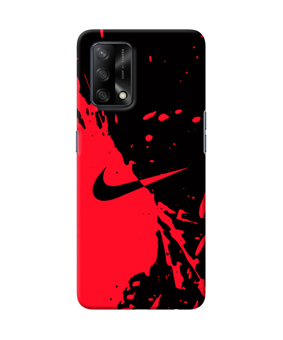 Nike red black poster Oppo F19 Back Cover