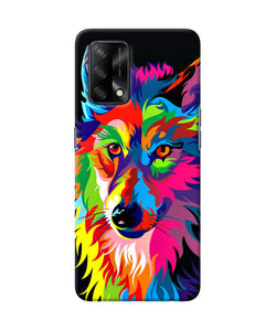 Colorful wolf sketch Oppo F19 Back Cover