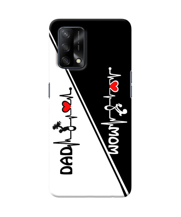 Mom dad heart line black and white Oppo F19 Back Cover