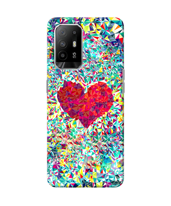 Red heart print Oppo F19 Pro+ Back Cover