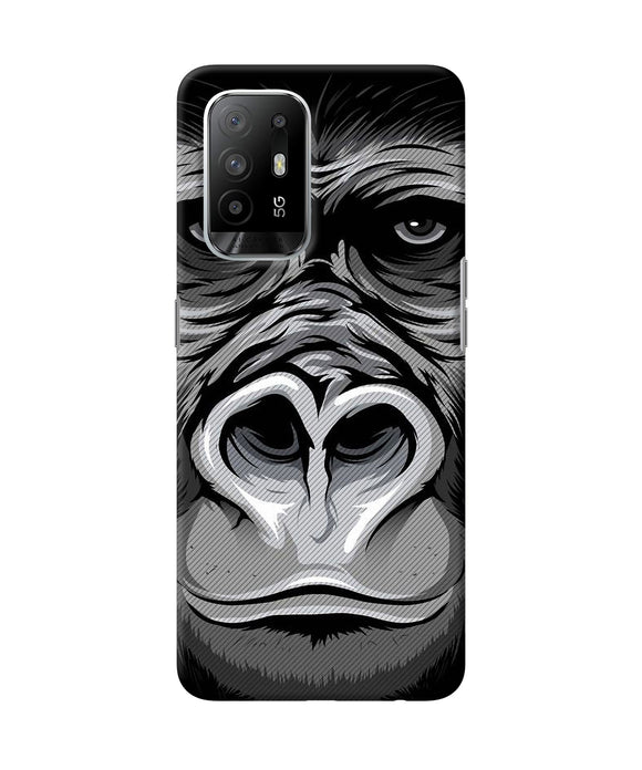 Black chimpanzee Oppo F19 Pro+ Back Cover