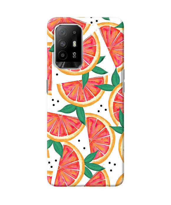 Abstract orange print Oppo F19 Pro+ Back Cover