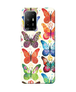 Abstract butterfly print Oppo F19 Pro+ Back Cover