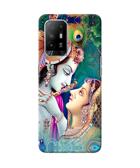 Lord radha krishna paint Oppo F19 Pro+ Back Cover