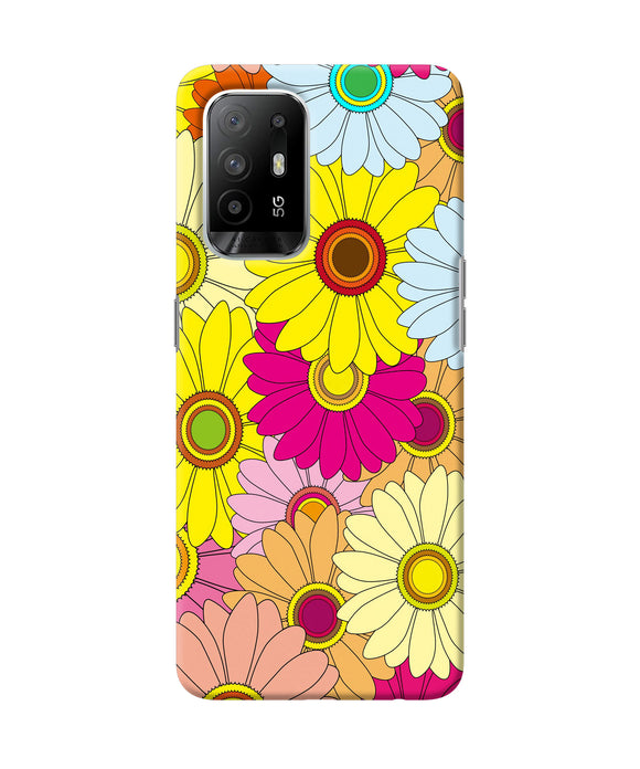 Abstract colorful flowers Oppo F19 Pro+ Back Cover