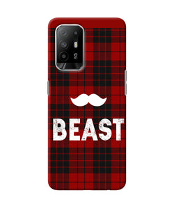 Beast red square Oppo F19 Pro+ Back Cover