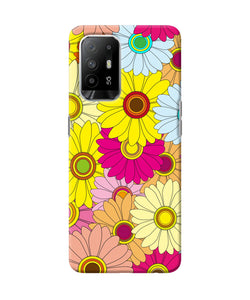 Abstract colorful flowers Oppo F19 Pro+ Back Cover