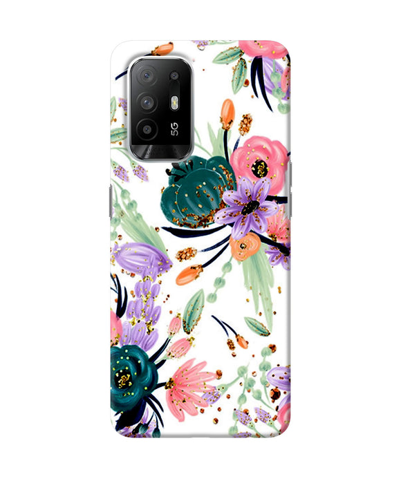 Abstract flowers print Oppo F19 Pro+ Back Cover