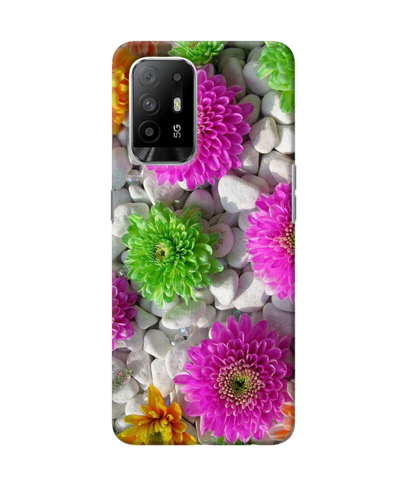Natural flower stones Oppo F19 Pro+ Back Cover