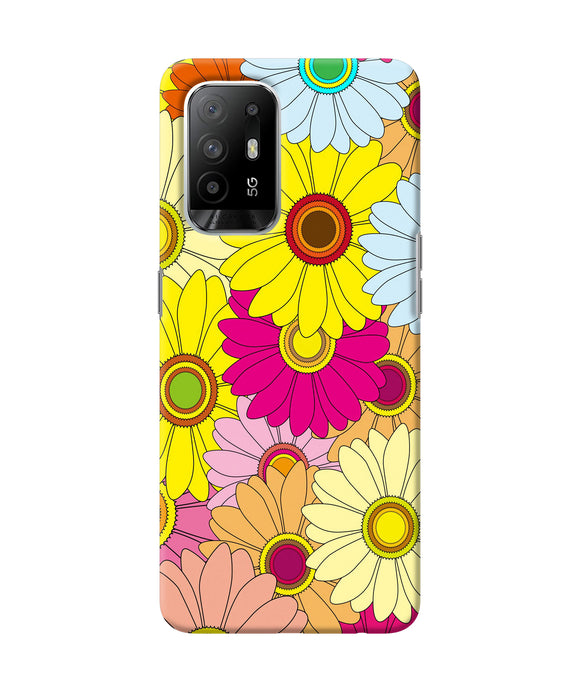 Abstract colorful flowers Oppo F19 Pro+ Back Cover