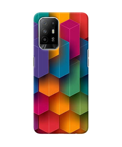 Abstract rectangle print Oppo F19 Pro+ Back Cover