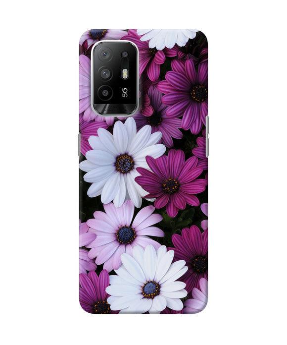 White violet flowers Oppo F19 Pro+ Back Cover